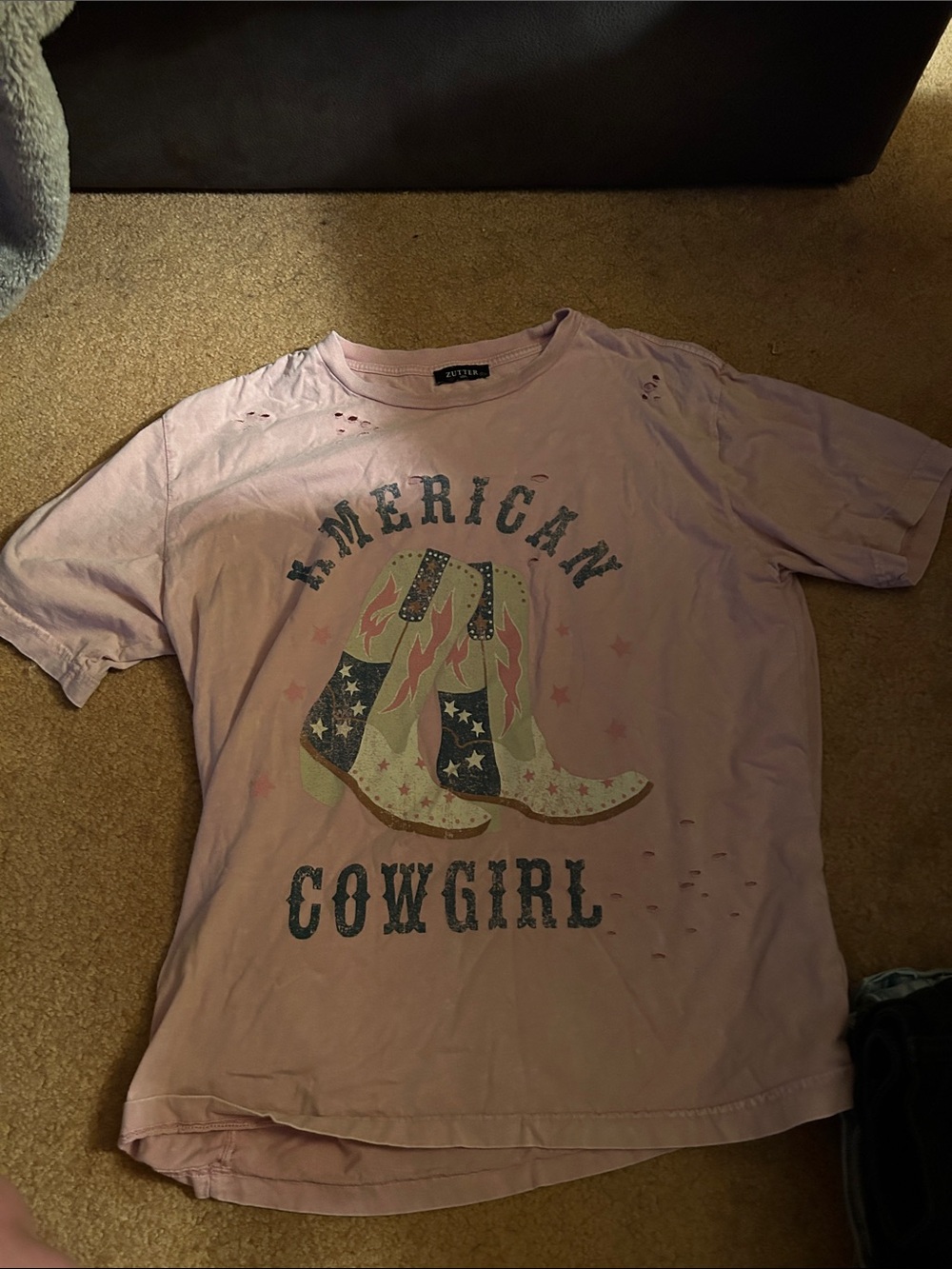 Zutter Light Pink American Cowgirl Graphic Tee